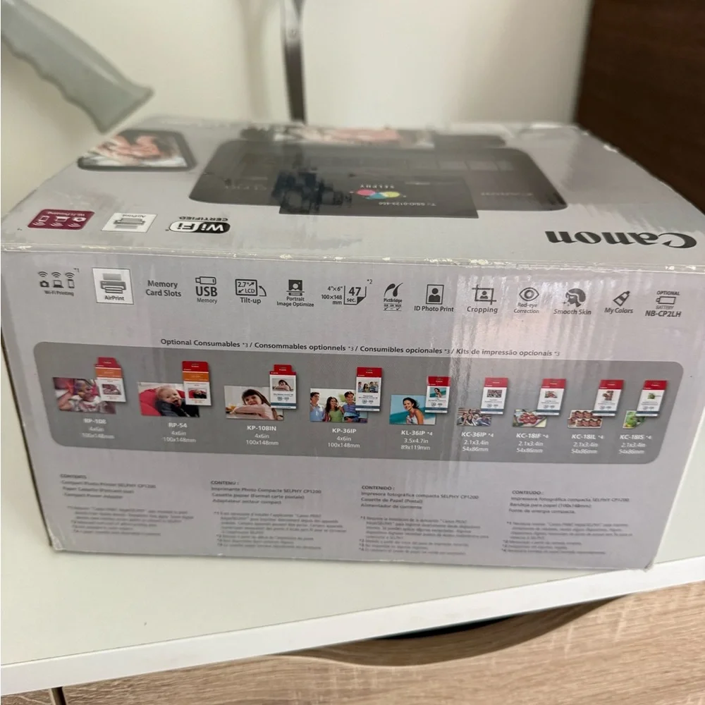 Canon 0599C001 Selphy CP1200 Black Wireless Color Photo Printer - Picture 10 of 12